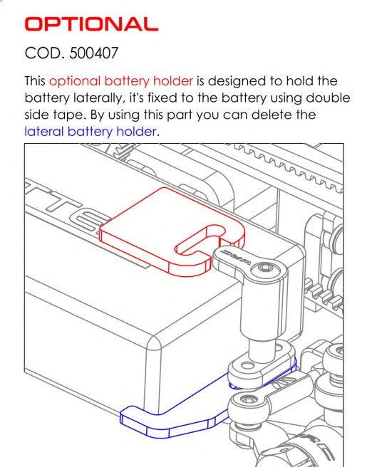 500407 Carbon Fiber Battery Holder-Option Part