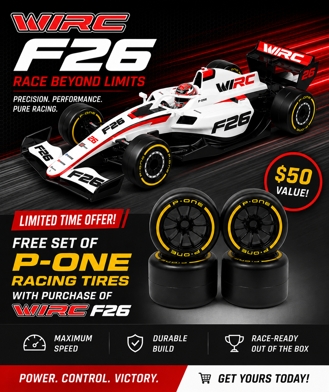 F26-Promo | 1:10 Electric F1 Car (Promo w/Tires)