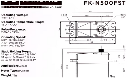 Nitro Pro FK-N500FST 1:8 Scale Servo